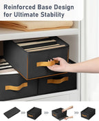 DIMJ Wardrobe Clothes Organizer, 8 Packs Fabric Closet Storage Organizer with Handles, Foldable Closet Organizers Dividers for Clothing Jeans Pants Sweater T-shirt