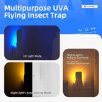 Mosalogic Fly Insect Trap Plug-in Fruit Flies Killer Gnat Trapper Moth Catcher Fly Trapper UV Attractant Catcher for 400 Sq Ft of Protection Yellow-1PACK