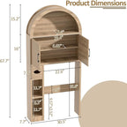Spurgehom Over The Toilet Storage Cabinet, Bathroom Shelf Organizer Freestanding, Bathroom Arch Cabinet Over Toilet with Toilet Paper Holder and Anti-Tipping Device, Wood