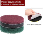 HARFINGTON 6pcs Drill Power Brush 3 inch Tile Scrubber Scouring Pads 320-400 Grit for Bathroom Kitchen Household Cleaning