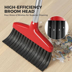 Handy Broom, Indoor/Outdoor Brooms, Duty Kitchen Broom, for Home Garage Kitchen Office Courtyard Lobby Patio Lawn Concrete (1, Red)