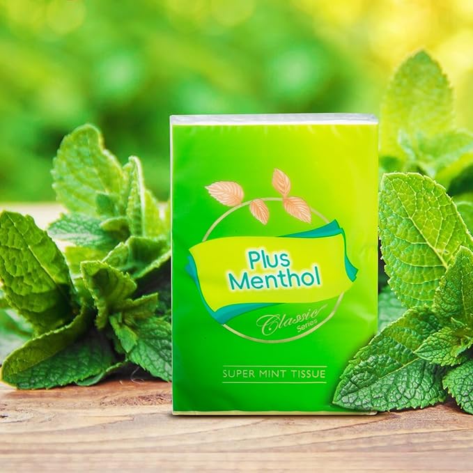 Menthol Lotion Pocket Tissues, Travel Size 4-Ply Thick & Soft, 20 Pack (200 Tissues Total)
