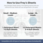FREY Naturally Scented Dryer Sheets - Fabric Softener for Soft, Fresh & Clean Clothes (2-pack, Bergamot Beach)