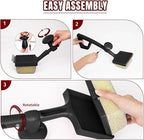 SHINESTAR Bristle-Free Griddle Cleaning Kit – BBQ Steam Grill Brush with 2 Replacement Heads & Scraper for Cast Iron & Stainless Steel Grates,Excellent Grill Tools, Black