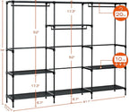 CASAMAYA Clothes Rack, Portable Closet, 81.1 Inch Large Capacity Wardrobe Closet, Clothes Storage Organizer with Shelves and 3 Hanging Rods, Easy to Assembly, Black PCT033B01