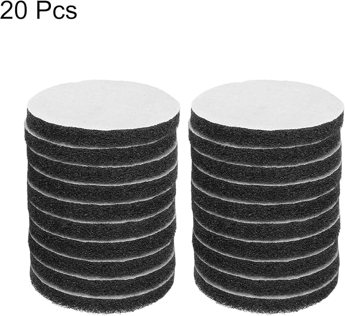 HARFINGTON 20pcs Scrubber Scouring Pads 1200 Grits 4 Inch Drill Power Brush Hoop and Loop Surface Conditioning Disc Drill Scuffing Disc Scrub Pads for Home Kitchen Cleaning, Light Grey