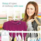 Sharpty Plastic Hangers Clothes Hangers for Clothing, Closet, Coats & Shirts - Notched, Durable, Space Saving - for Everyday Standard Use, Room Essentials & Basics - 50 Pack - White