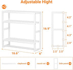 Towel Rack Bathroom Storage Shelves Over The Toilet with Towel Bar 100% Bamboo Adjustable Height Floating Shelf Wall Shower Shelf for Small Space Bathroom Kitchen Multi Usage White New 2Pack