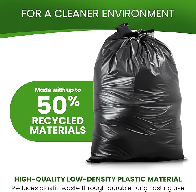 Betta 20-30 Gallon Black Trash Bags, 150 Count Box, (30x36-inch) Commercial Heavy-Duty Garbage Can Liners for 16-20 Gallon Round Cans, 15-23 Gallon Slim and Square Cans