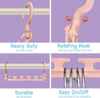 Wonder Hanger Max 10-Pack Space Saving Hangers, Reinforced Hooks Swivels 360°, Cascading Hanger, Teens, College Dorms, Kids & Closet Organizer, Assembled – Pastel Pink