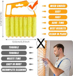 Geiserailie 1 Pcs Window Venetian Blind Cleaner Duster Tool Washable 7 Fingers Dusting Cleaner and Air Vent Shutter Brush Blinds Air Conditioner Fan Duster Dirt Housekeeping Tool (Orange)