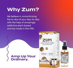 Zum Wool Dryer Balls Kit Plus Zum Mist - 3 Wool Balls with Essential Oil Blend & Room & Body Mist - Frankincense & Myrrh