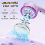 DBC Fabric Shaver & Lint Remover for Clothes, Sweaters & Furniture - 6-Leaf Blade, 3 Speeds, 2H Runtime, Portable Design Perfect for Travel, Includes 2 Extra Blades - Purple