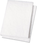 Boardwalk 198 Light Duty Scour Pad, White, 6 X 9, 20/carton