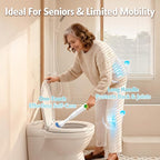 AIR U+ Hands-Free Electric Toilet Brush for Seniors & Busy Households - No Bending, Effortless Clean with Disposable Heads & Holder Set