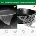 Cast Iron Cleaner & Chainmail Skillet Scrubber - 36''x36'' 3.8mm Small Ring, 316L Stainless Steel Interlocking Mesh Sheet, Flexible Chainmail Panel, Fine Linked Ring Fabric, Woven Ring Net