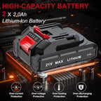 AOBEN 21V 3/8" Cordless Ratchet Wrench Kit-74 Ft-lbs Brushless Electric Power Ratchet with Variable Speed, 2X2000mAh Lithium-Ion Battery, Charger, 8 Sockets, 1/4" & 1/2" Adaptors, 3" Extension Bar