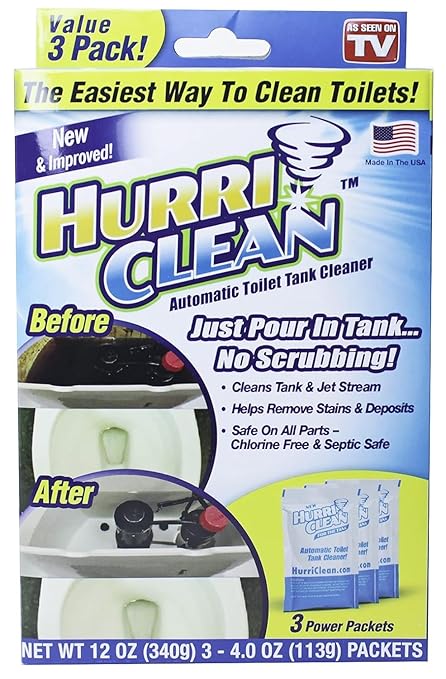 Hurriclean - HC-MO48 Deluxe 3-Pack New and Improved Automatic Toilet Tank Cleaner No Scrubbing