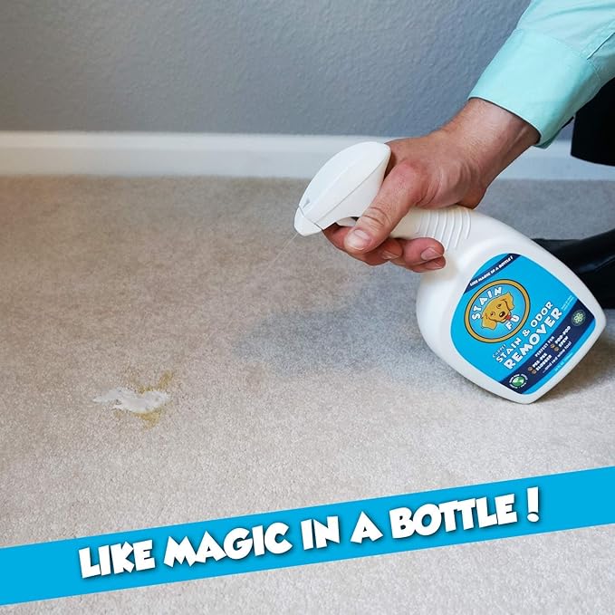 Pet Stain Odor Remover Professional Strength Powerful Eliminator for Tough Dog Cat Pet Urine Pee Poop Feces Vomit Slobber Drool Blood Wine Coffee Home Kennel Car RV Office (1 Gallon)