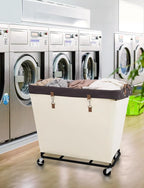 StorageWorks 320L Laundry Basket with Wheels, Extra Large Rolling Hampers for Clothing Organizer, Dirty Clothes Basket for Hotel, Home, Closet, Dorm, Beige