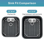 GSlife Small in Sink Dish Drying Rack - Stainless Steel Compact Dish Drainer for RV Kitchen Apartment Sink, Rust Resistant Inside Sink Rack, 1–2 Person Households, 11.6" W x 13.4" L, Silver