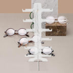 Multi-Tier Sunglasses Display Stand 6-Layer Plastic Eyewear Organizer Glasses Holder for Desk Tabletop Storage and Sunglass Display Rack