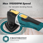 Enventor 20V Cordless Oscillating Multi tool, Brushless Oscillating Saw with 28PCS Accessories, Fast Charger, 6 Variable Speeds, 4° Oscillation Angle for Scraping, Sanding, Cutting, Blue