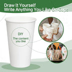 Disposable Paper Coffee Cups 12 oz 500 Pack, White Paper Hot Coffee Cups, Suitable for Party, Picnic, Travel, and Events