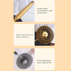 Stainless Steel Wool Scrubber with Long Handle, Handheld Scrubbing Cleaner Brush Scrubbing Scouring Pad Cleansing Supplies for Pots Pans Grills (Gold)