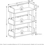 Furinno TURN-N-TUBE Display Shelf, 3-Tier Storage Shelves with Side Panels, Open Shelves Book Shelf with Rounded Corner Top Edges, for Organization and Storage, Living Room, Home Office, French Oak