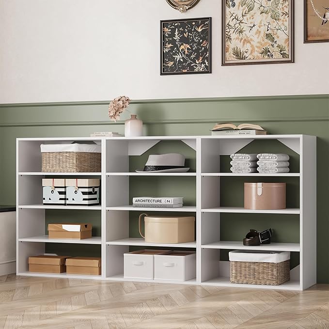 MODCART Short Tower Closet Unit, Modular Closet System, Wood Closet System Organizer with Storage for Walk In Closets, Clothing Rack Wardrobe Closet for Hanging Clothes, Bedroom, White, 25.5"W