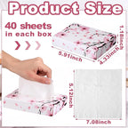 Yinder 24 Packs 960 Sheets Tissue Cube Car Facial Boxes Disposable Facial Travel Tissues Holder Soft Watercolor Boxes 2 Ply 40 Sheets for Wedding Household Car Kitchen Bathroom(Cherry)