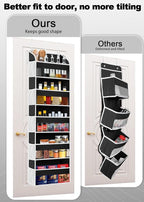 TAHAVICE 2 Pack Over The Door Storage Organizer with 5 Pockets 10 Mesh Side Pockets, 44 lbs Weight Capacity Door Hanging Organizers and Storage for Bedroom,Bathroom,Nursery,Pantry,Dorm(Black)