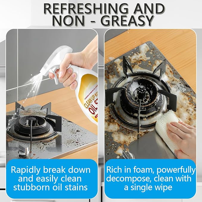 Heavy Duty Degreaser,New Upgrade Kitchen Heavy Duty Cleaner Spray Portable Degreasing Spray, All-Purpose Kitchen Pots and Pan Cleaner for Appliances Countertops Range Hoods (3, White)