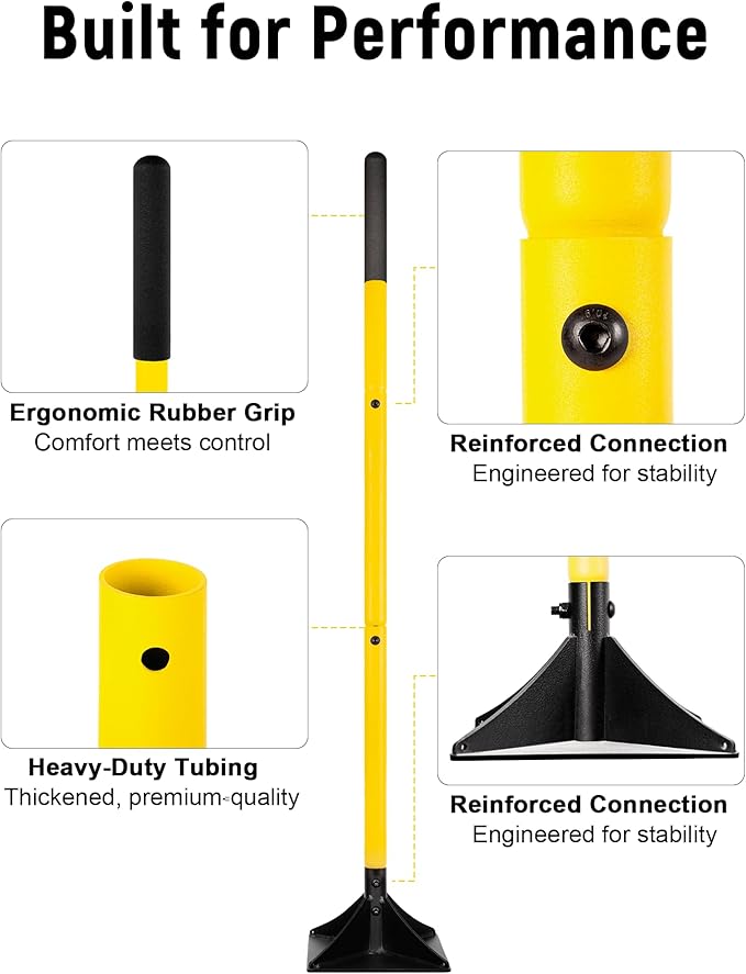 8"x8" Steel Tamper with 48" Handle, Heavy Duty Hand Compactor Tool for Leveling Soil, Gravel, Sand, Asphalt, Ground, Paver, Driveway, Garden, Yard and Blacktop Repair