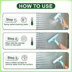 3 in 1 Window Cleaning Scraper, Window Squeegee with Sprayer, Window Cleaning Scraper for Windows, Walls, Car Windshields, Bathrooms, Kitchens, All-Purpose Window Cleaner Tool (White)