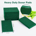 YoleShy 40 Pcs Scouring Pad, Dish Scrubber Scouring Pads,4 x 6 inch Green Reusable Household Scrub Pads for Dishes, Kitchen Scrubbers & Metal Grills
