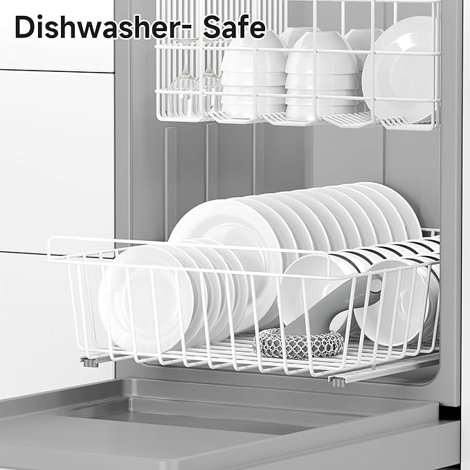 SUBEKYU Cast Iron Scrubber with Silicone Handle, Stainless Steel Skillet Cleaner for Cast Iron Pans (Gray Scrubber + Scraper)