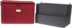 Covermates Keepsakes - Adjustable Zip-Top Storage Box - Configurable FlexGrid Compartments - Heavy Duty Polyester- Reinforced Handles - Stackable Design - Indoor Storage, Red Heather