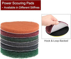 HARFINGTON 15pcs Drill Power Brush 4 Inch Tile Scrubber Scouring Pads 800 Grit for Bathroom Kitchen Household Cleaning