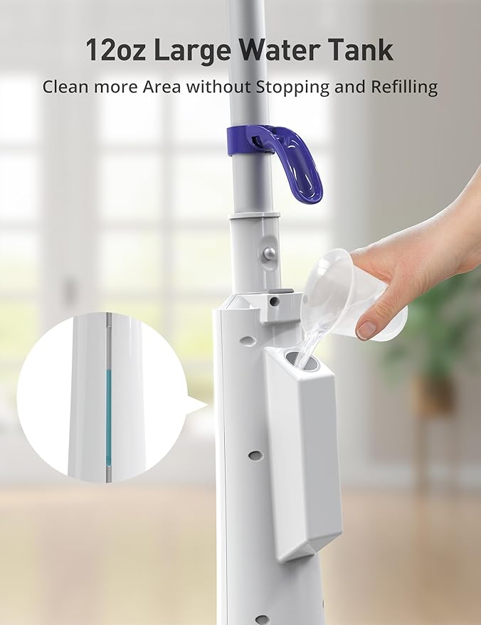 Professional Steam Mop Cleaner, 1300W Floor Steamer with Detergent Chamber, 25S Heat Up, Lightweight Steamer for Cleaning with 2 Washable Pads, Safe for Tiles, Upholstery, Carpet, Hardwood, Blue