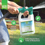 Eco Defense Flea, Tick, and Mosquito Spray for Yard and Perimeter - Safe Around Kids, Pets, Plants - Outdoor Barrier Control & Repellent - Ready-to-Spray Covers Up to 5,000 sq ft