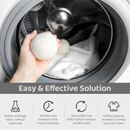 Wool Dryer Balls 6 Pack, Natural Fabric Softener, Dryer Balls Laundry Reusable, Reduces Clothing Wrinkles and Saves Drying Time (White)