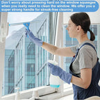 Window Squeegee Washing Kit for Shower Glass Door, Mirror and Window Cleaning, Extra 14'' Wide Squeegee and 2 Microfiber Scrubbers Included (Extension Pole not Included)