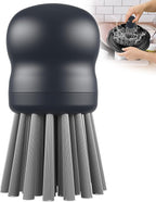 Mini Dish Brush for Cleaning Chicken Shredder, Palm Brush Dish Scrubber with Ergonomic Grip, Kitchen Brush for Washing Dishes, Pans, Pots, Sink (1, Gray)