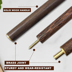 Wood Broom with Long Handle Soft Bristle Sweeper Broom Indoor Hand Brooms for Home Kitchen Office Pet Hair Removal
