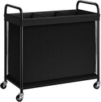 ELYKEN Laundry Hamper 3 Section, 120L Rolling Laundry Sorter with Removable Liner Bag, Laundry Basket with Wheels, Steel Frame with Metal Handle, Clothes Hamper Cart for Laundry Room & Bedroom