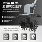 20V Cordless Tiller Cultivator, 360RPM Electric Garden Tiller with 2.0Ah Battery & Charger, 9" Tilling Width, 6.6" Depth, Ideal for Lawn, Garden Beds, and Soil Cultivation