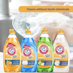 Arm & Hammer + OxiClean Dish Soap, Crisp Apple Scent, 24 oz, Powerful Grease-Cutting Liquid Dish Detergent
