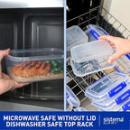 Sistema KLIP IT Food Storage Container,5 L,Airtight & Stackable,BPA-Free,Clear with Blue Clips,(Pack of 4)
